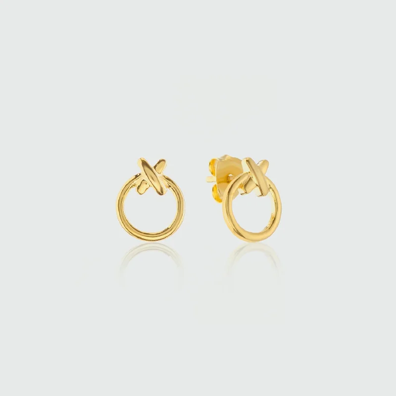 Triple Stud Earrings for Layered -Manacor Friendship Gold Vermeil Kiss Stud Earrings