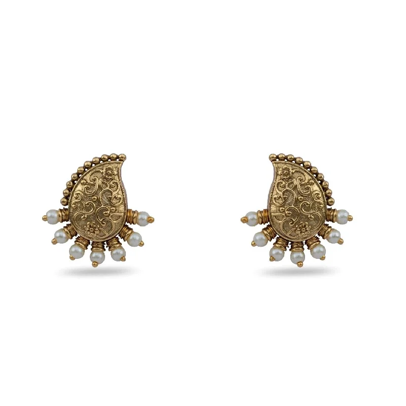 African Stud Earrings with Culture -Mango Motif Antique Stud Earrings