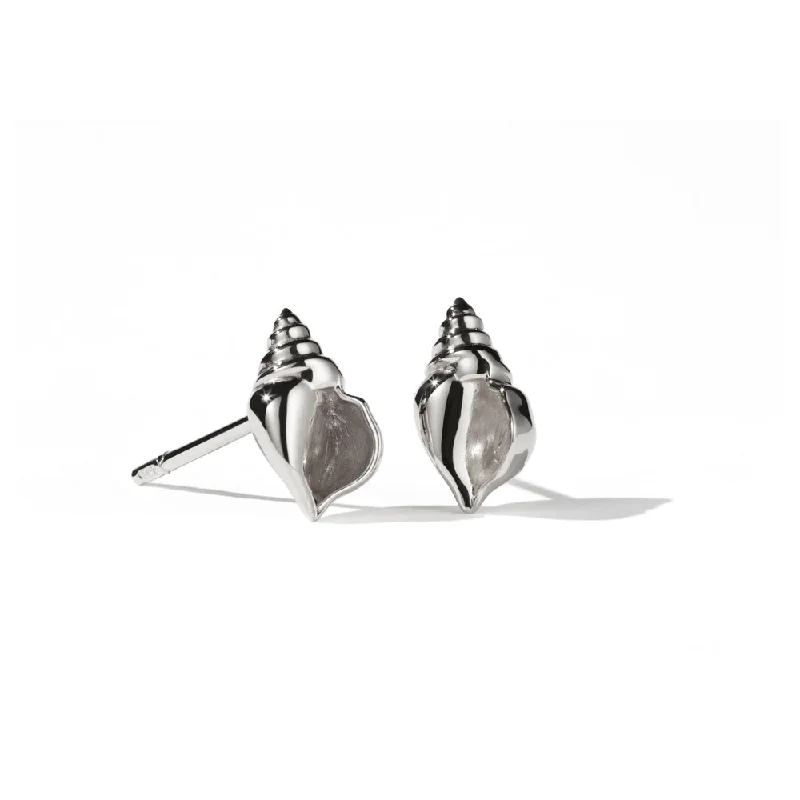 Stud Earrings for Yoga Session -Meadowlark Conch Stud Earrings - Sterling Silver