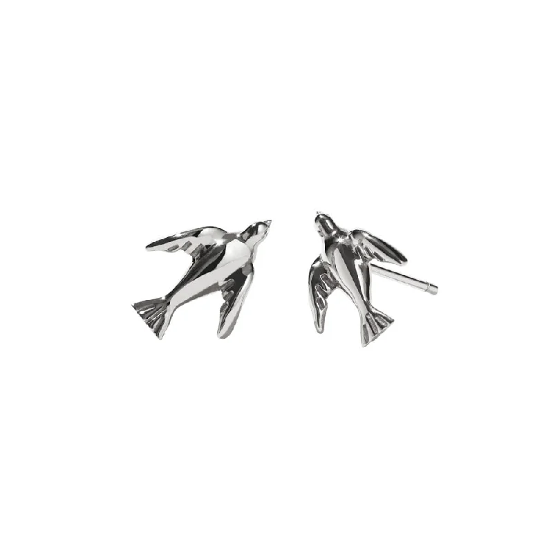 Triple Stud Earrings for Layered -Meadowlark Dove Stud Earrings - Sterling Silver