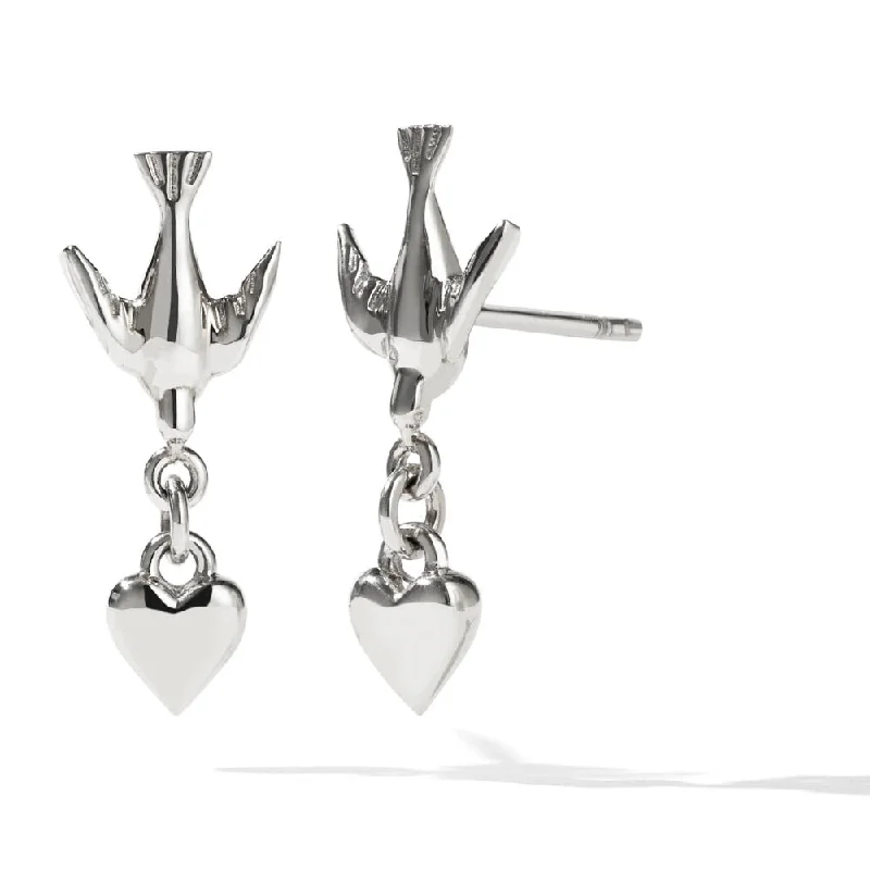 Stud Earrings for Prom Night -Meadowlark Love Dove Stud Earrings - Sterling Silver