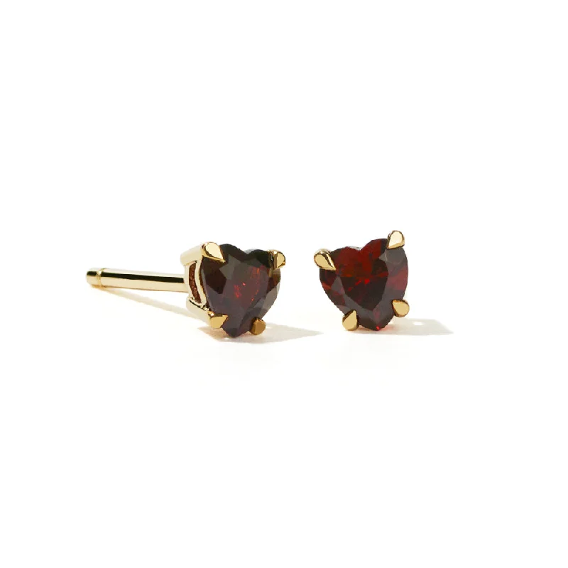 Hypoallergenic Stud Earrings for Sensitive -Meadowlark Micro Heart Stud Earrings - Gold Plated