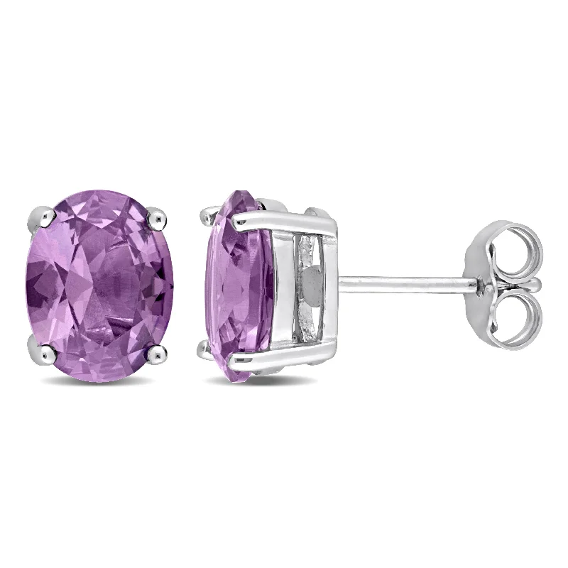 Stud Earrings for Mother's Day -Mimi & Max 5ct TGW Oval Simulated Alexandrite Stud Earrings in Sterling Silver