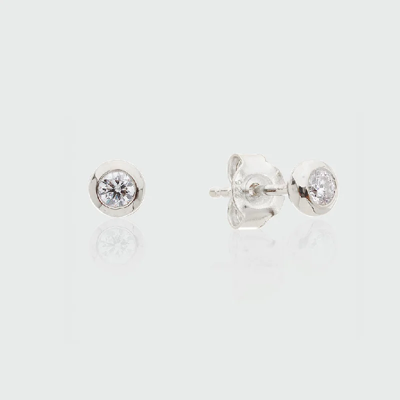 Stud Earrings with Infinity Symbols -Hampton Sterling Silver & Cubic Zirconia Stud Earrings