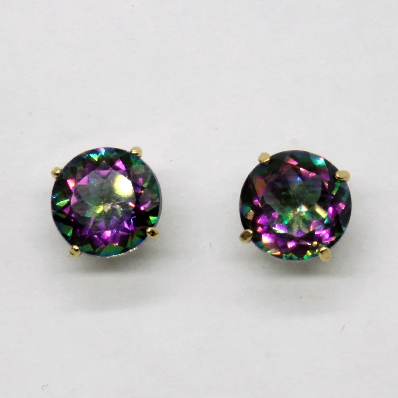 Heavy Duty Stud Earrings for Durability -Mystic Topaz Stud Earrings | 4.00ctw |