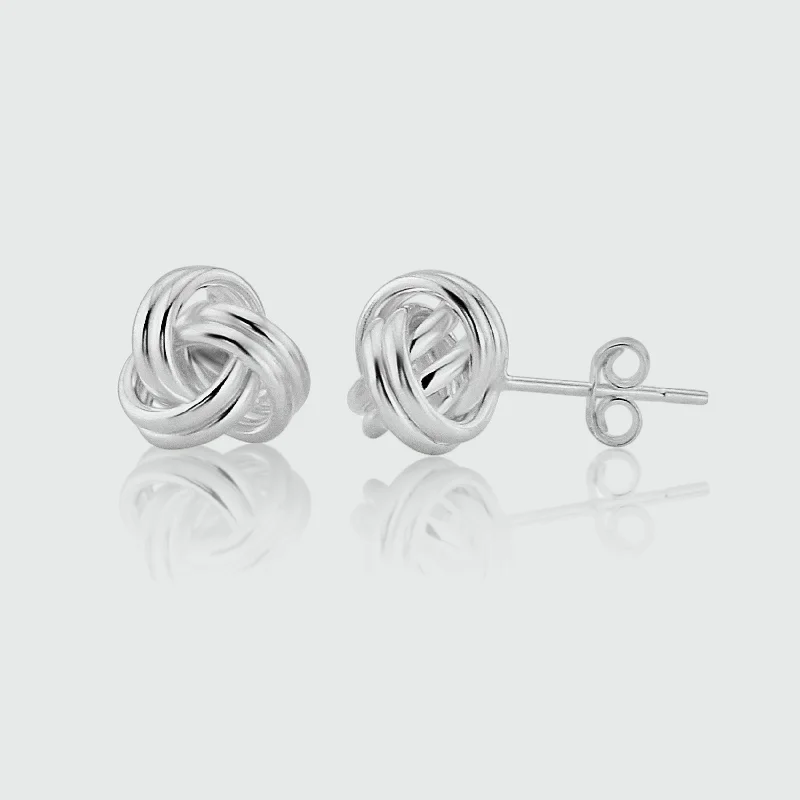 Lightweight Stud Earrings for All Day -Onslow Sterling Silver Double Knot Stud Earrings