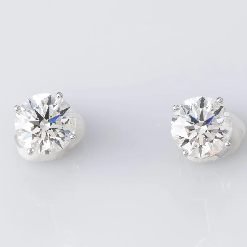 Small Stud Earrings for Delicate -Platinum Diamond Stud Earrings with Hidden Sapphires | 2.10ctw