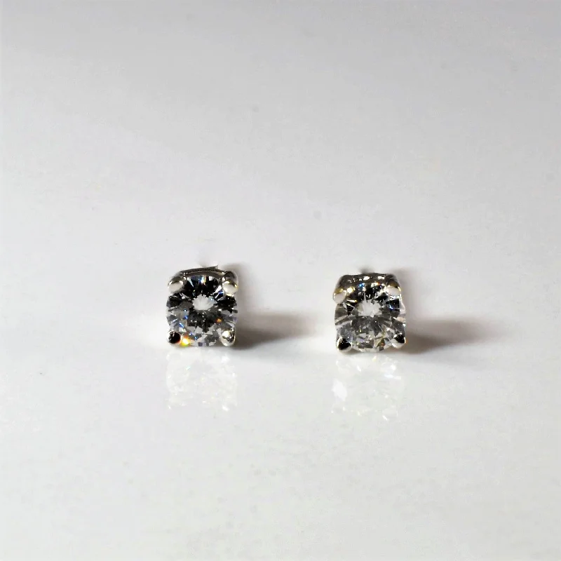 Stud Earrings with Chevron Designs -Prong Set Diamond Stud Earrings | 0.45ctw |