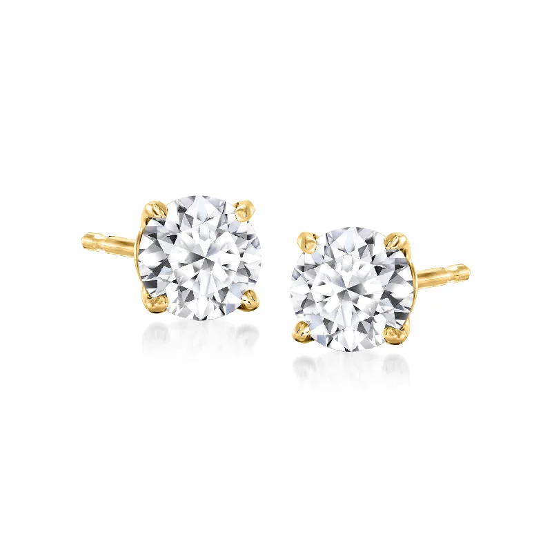 Celtic Stud Earrings with Knotwork -Ross-Simons Lab-Grown Diamond Stud Earrings in 18kt Gold Over Sterling