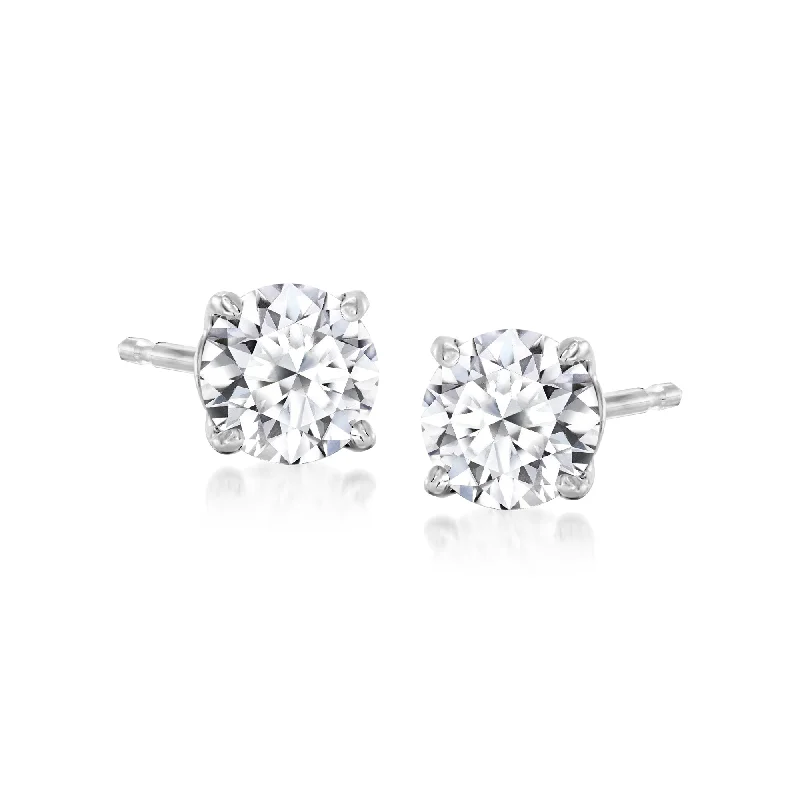 Contemporary Stud Earrings for Fashion -Ross-Simons Lab-Grown Diamond Stud Earrings in Sterling Silver