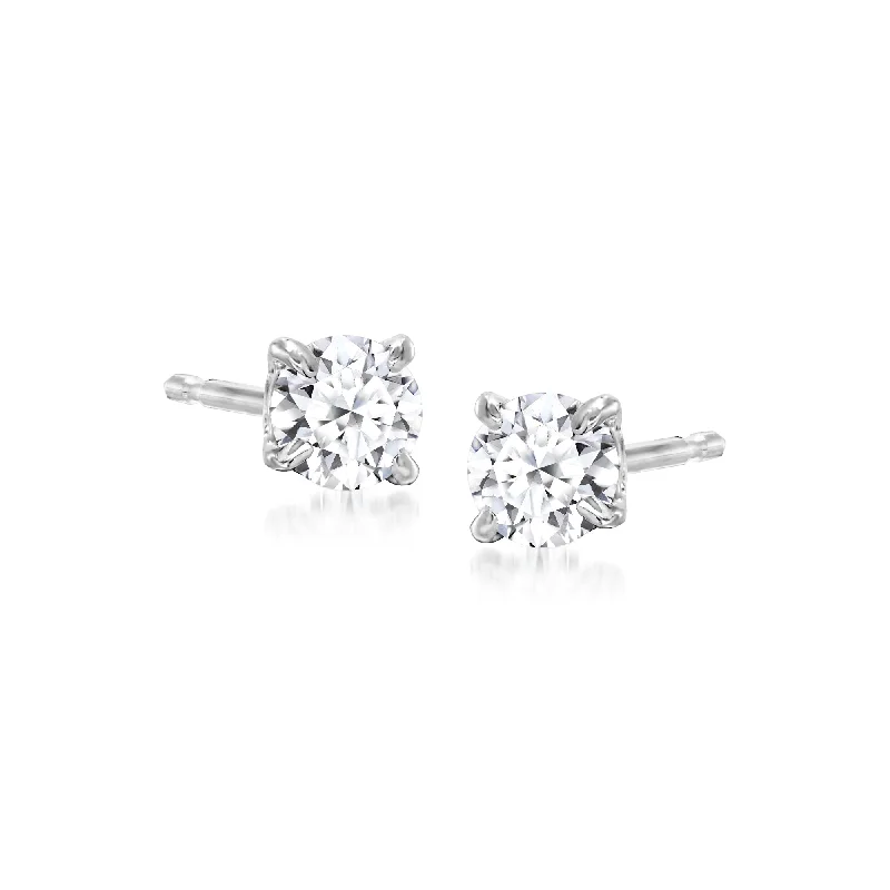 Bohemian Stud Earrings with Tassels -Ross-Simons Lab-Grown Diamond Stud Earrings in Sterling Silver