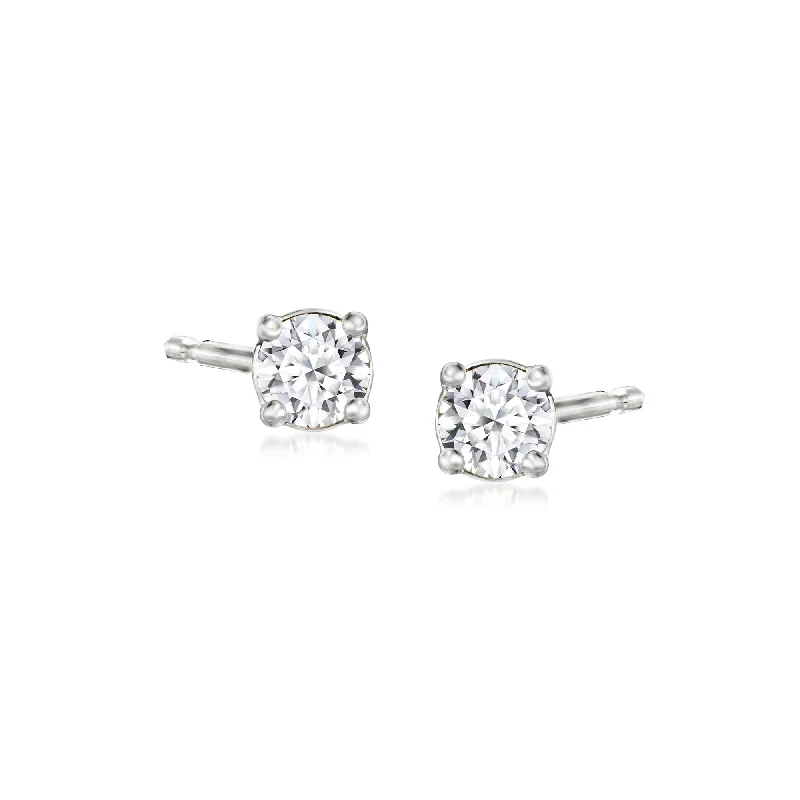 Star Shaped Stud Earrings for Charm -Ross-Simons Lab-Grown Diamond Stud Earrings in Sterling Silver