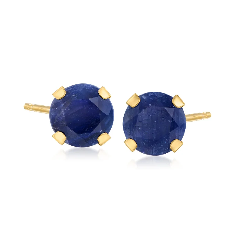 Gothic Stud Earrings with Dark Tone -Ross-Simons Sapphire Martini Stud Earrings in 14kt Yellow Gold