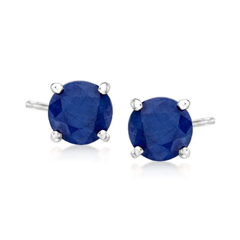 Pearl Stud Earrings for Elegance -Ross-Simons Sapphire Stud Earrings in 14kt White Gold