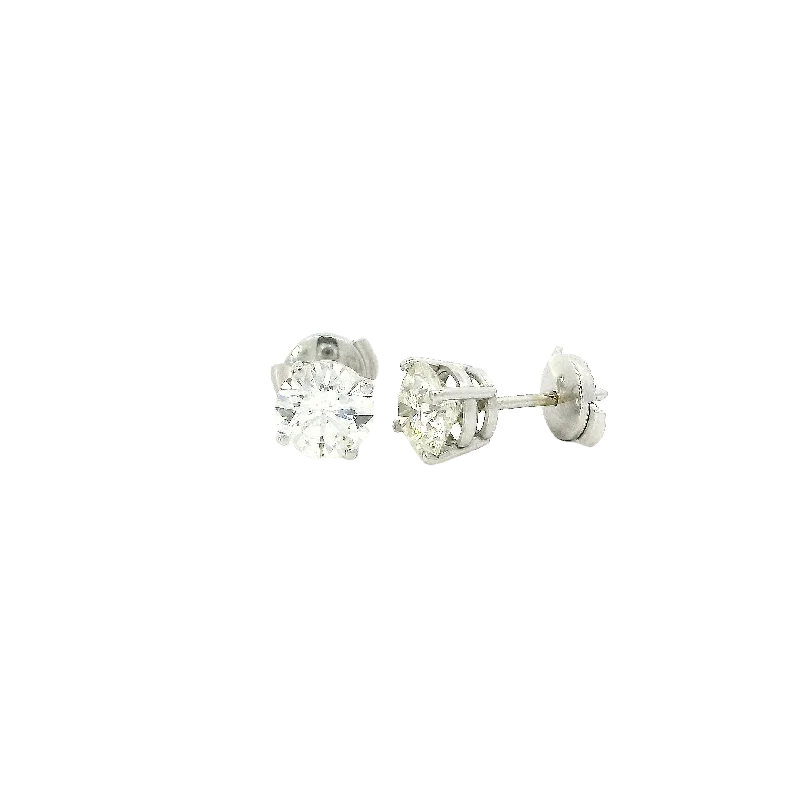 Stud Earrings for Yoga Session -Round Canadian Diamond Solitaire Stud Earrings