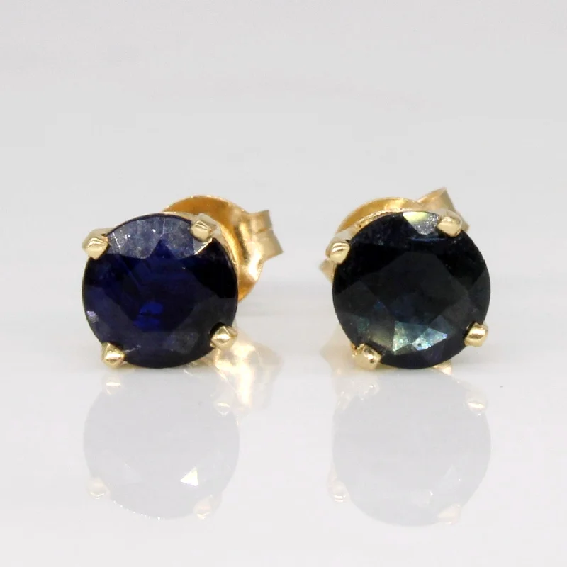 Stud Earrings for Yoga Session -Sapphire Stud Earrings | 0.80ctw |