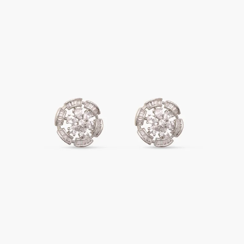 Minimalist Stud Earrings with Simplicity -Simple Floral CZ Stud Earrings