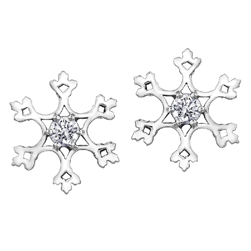 Celtic Stud Earrings with Knotwork -Snowflake Stud Earrings with Canadian Diamonds