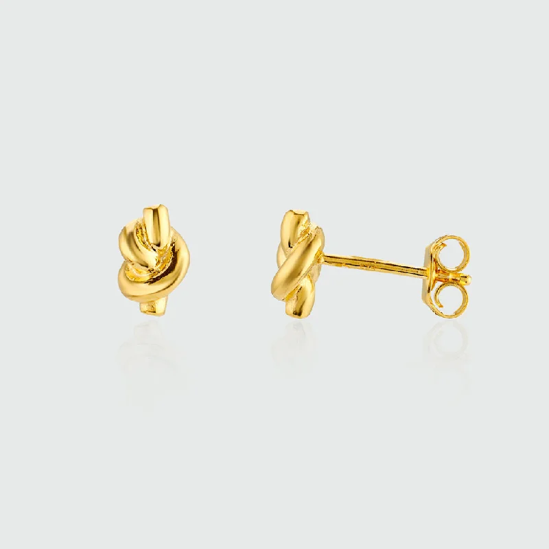 Magnetic Closure Stud Earrings for Easy -St Ives Gold Vermeil Knot Stud Earrings