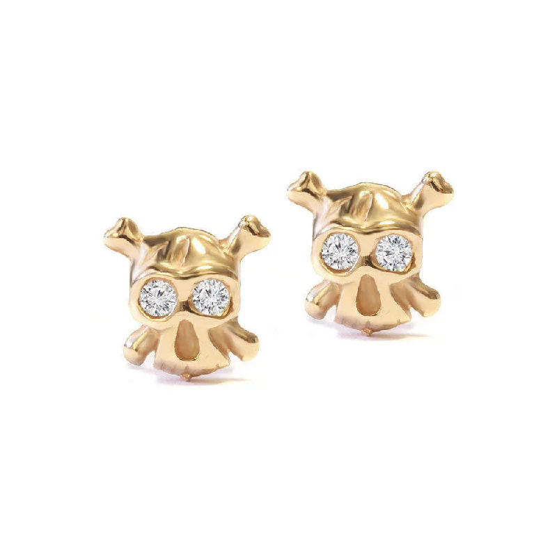 Multi Stud Earrings with Chains -Small Skull Diamond Eyes Stud Earrings ♥