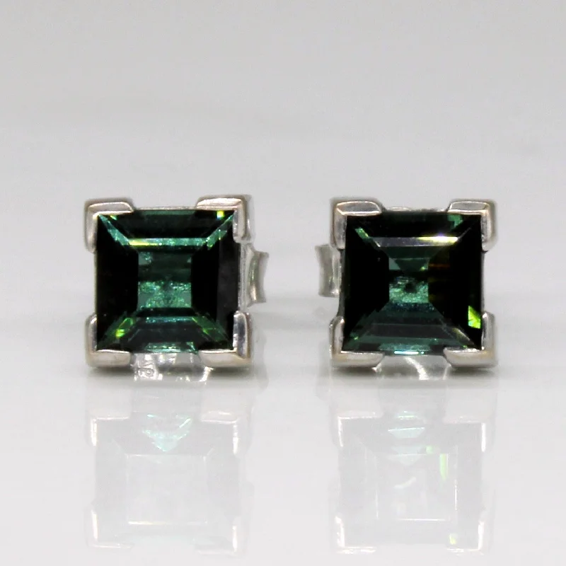 Gold Stud Earrings for Women -Tourmaline Stud Earrings | 1.10ctw |