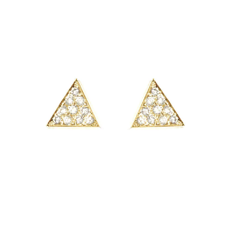 Stud Earrings for Everyday Glamour -Triangle Diamond Stud Earrings