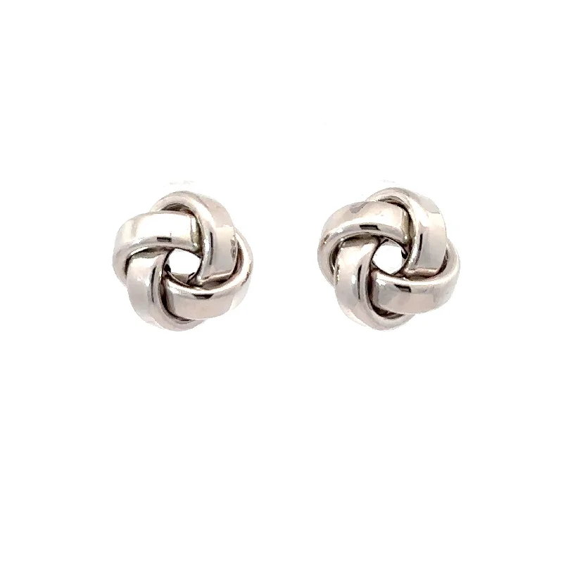 Gemstone Stud Earrings for Color -White Gold Knot Stud Earrings