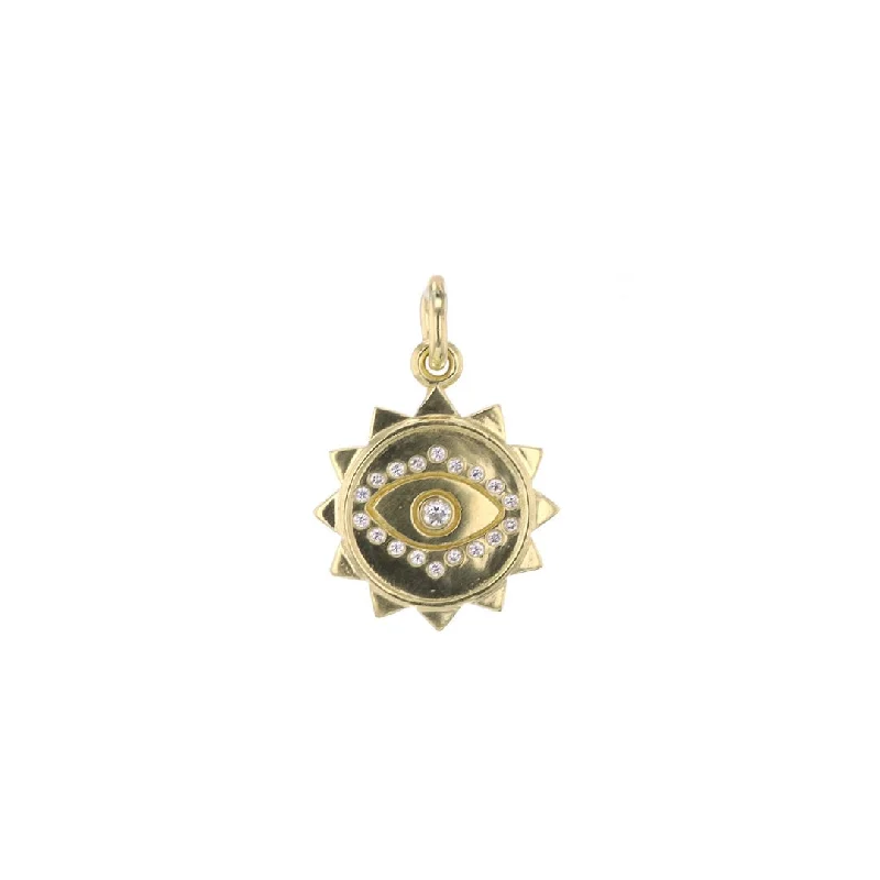 Best necklaces and pendants with silver chains for a sleek, timeless look-0.12 ctw Diamond Protection Eye Medallion Pendant