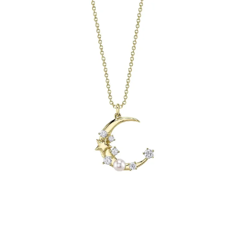 Best necklaces and pendants with butterfly wings for a delicate, graceful style-0.30 ctw Diamond Moon & Star Pendant Necklace