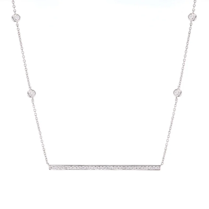 Necklaces and pendants with enamel accents for a colorful, eye-catching appearance-0.41 ctw Diamond Bar Necklace