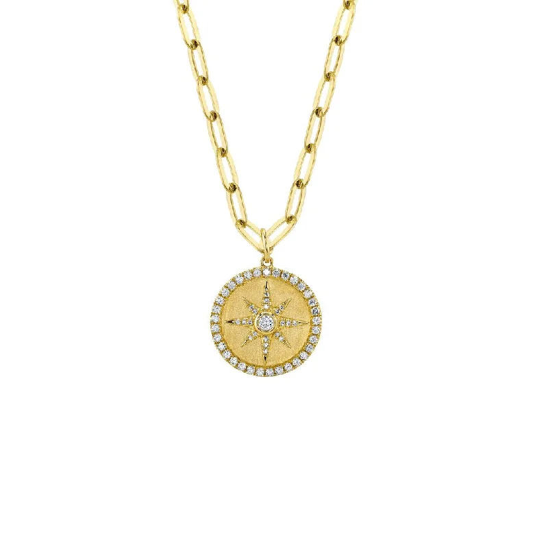 Best necklaces and pendants with intertwined designs for a symbol of unity-0.43 ctw Diamond Star Disc Necklace