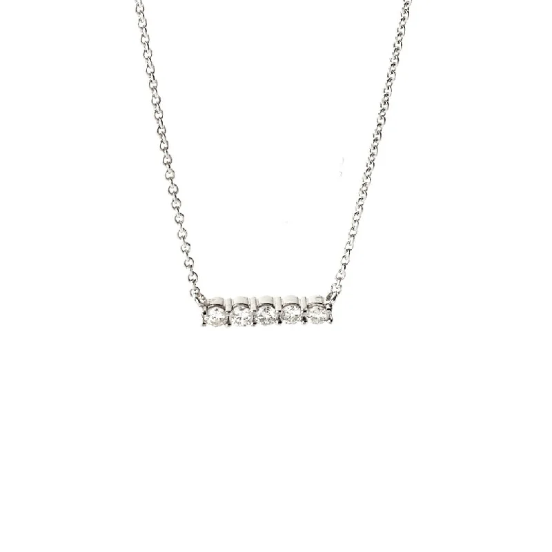 Best necklaces and pendants with intertwined designs for a symbol of unity-0.45 ctw Diamond Bar Necklace