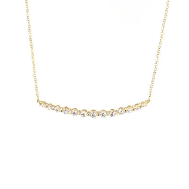 Best necklaces and pendants with heart-shaped designs for a romantic look-0.56 ctw Diamond Curved Bar Necklace