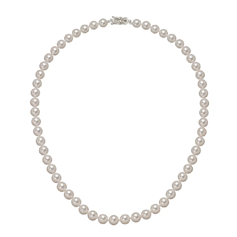 Necklaces and pendants with custom engravings for a personal, meaningful gift-Sabel Collection 14K White Gold Pearl Strand, 16"