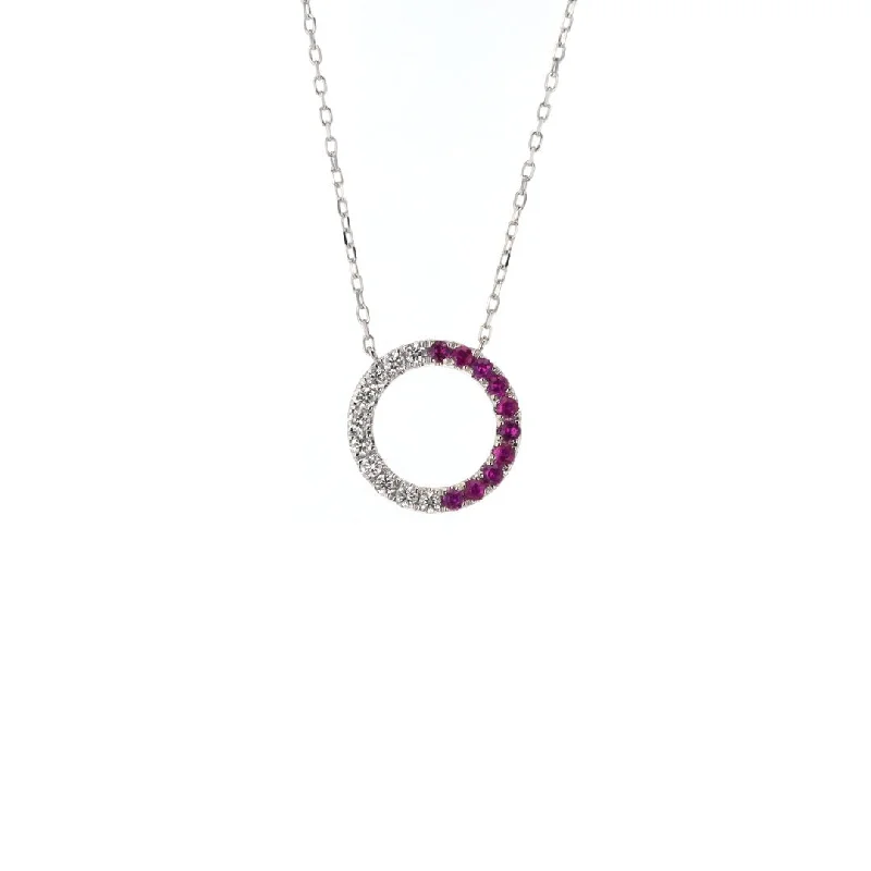 Elegant necklaces and pendants with onyx stones for a sleek, polished look-18" Ruby & Diamond Necklace | M10278630