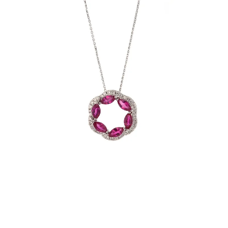 Best necklaces and pendants with heart-shaped designs for a romantic look-18" Ruby & Diamond Pendant Necklace | M10278611