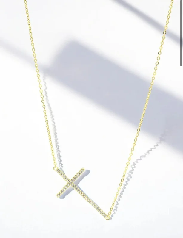 Unique necklaces and pendants with tree of life motifs for nature-inspired elegance-Abigail CZ Cross Necklace