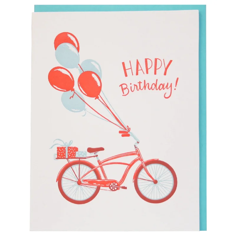 Best necklaces and pendants for everyday wear with minimalist designs-Bicycle Balloons Birthday Card