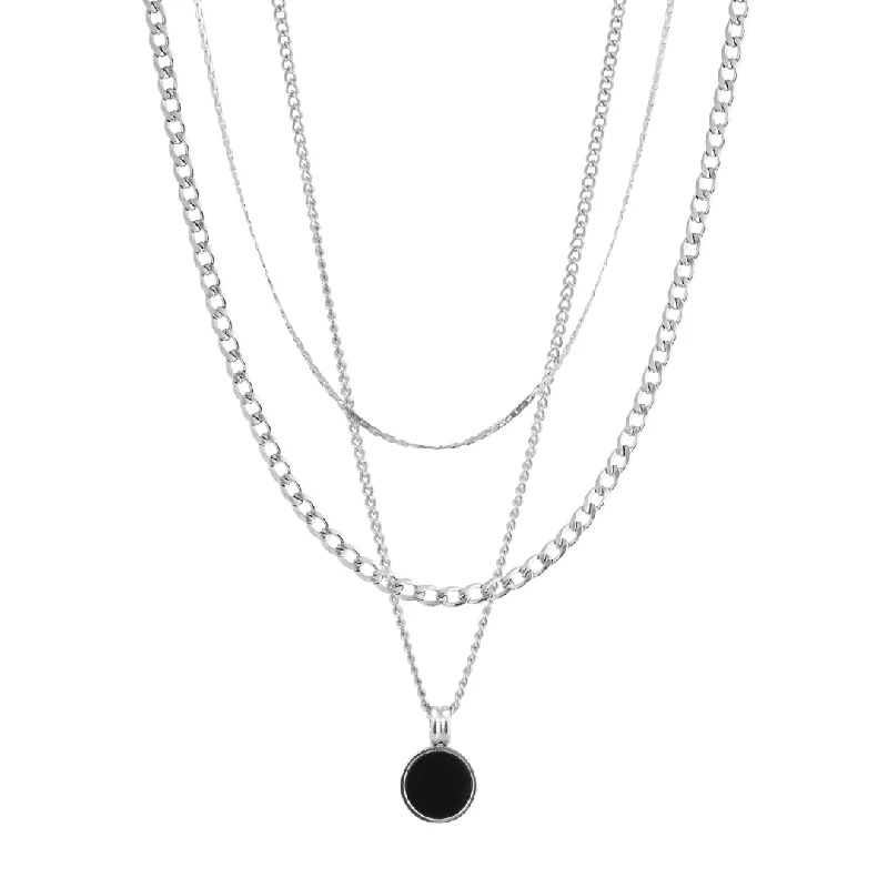 Trendy necklaces and pendants with geometric shapes for a modern aesthetic-Billie Set - Silver