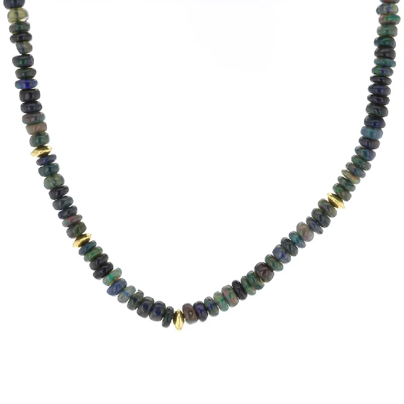 Best necklaces and pendants with heart-shaped designs for a romantic look-Black Opal Bead Necklace