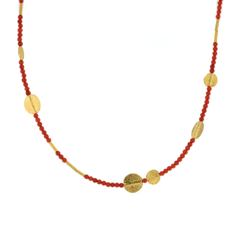 Necklaces and pendants with abstract shapes for a modern, creative appearance-Coral & 24K Bead Necklace