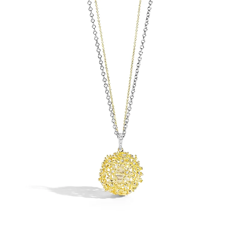 Necklaces and pendants with celestial starburst designs for a radiant look-Dandelion Pendant Necklace with Diamonds