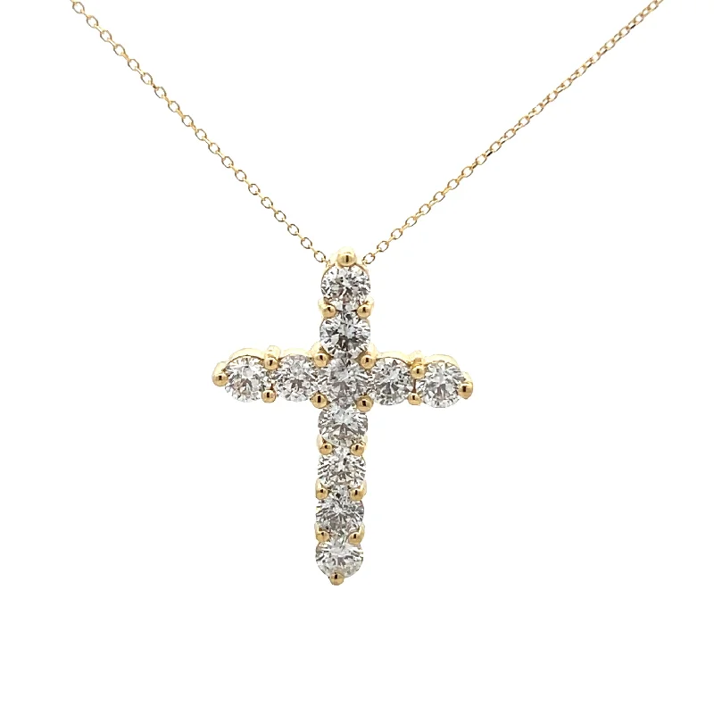 Simple necklaces and pendants with bar pendants for a sleek modern design-Diamond Cross Necklace