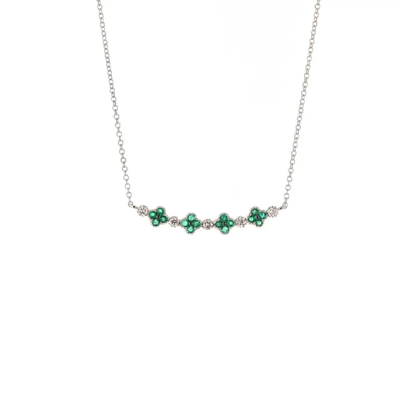 Stunning necklaces and pendants with amethyst gemstones for a calming effect-Emerald & Diamond Necklace | M10278623