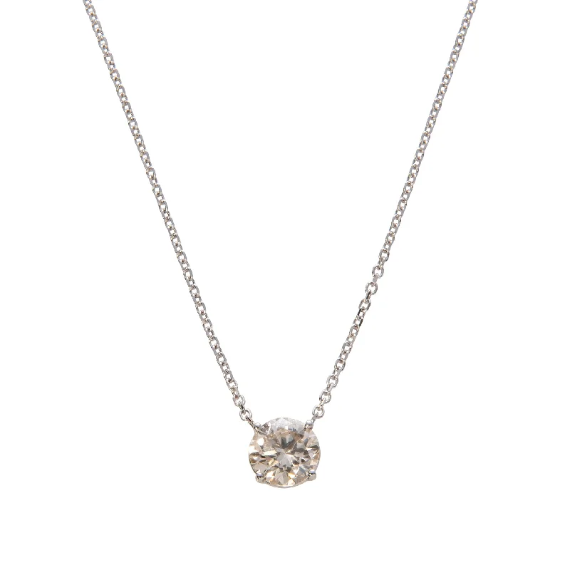 Fashionable necklaces and pendants with birthstones for a personalized gift idea-Estate 2.68ct Round Brilliant Diamond Solitaire Necklace