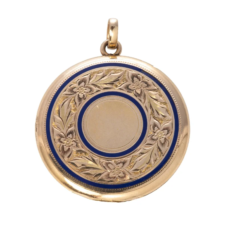 Necklaces and pendants with ocean-inspired designs for a refreshing, beachy feel-Estate Victorian Enamel Round Locket