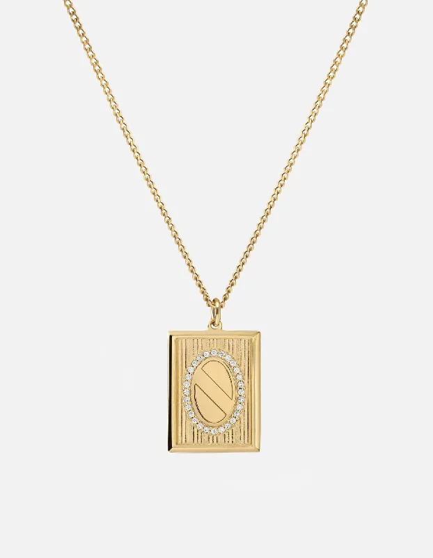 Best necklaces and pendants with vintage lockets for a nostalgic, sentimental look-Frame Necklace, Gold Vermeil/Sapphire