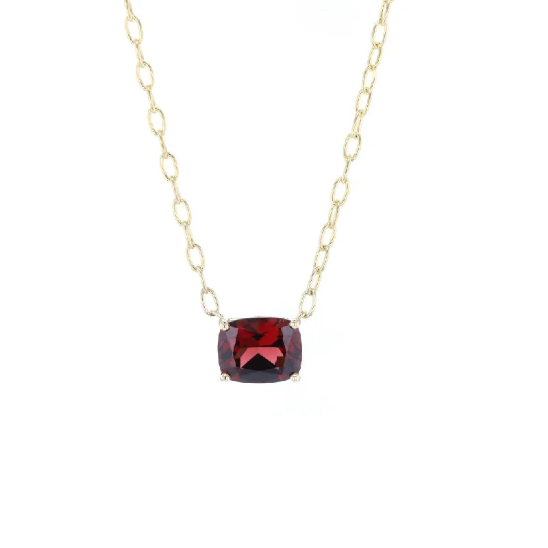 Best necklaces and pendants with black diamonds for an edgy, bold statement-Garnet Paper Clip Necklace