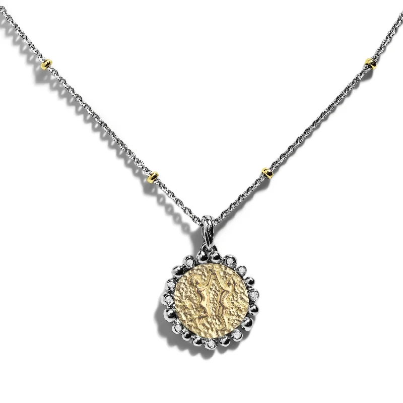 Best necklaces and pendants with statement designs for a fashionable accessory-Gemini Zodiac Pendant with Diamonds