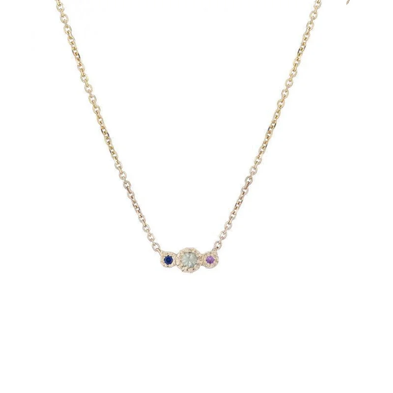 Necklaces and pendants with pearls for a classic and sophisticated touch-Green Sapphire Journey Necklace 16"